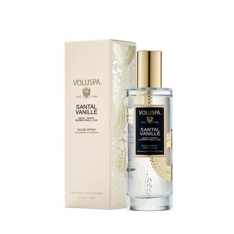 Santal Vanille Room Spray - Natural Aromatherapy Air Freshener for Home, Office & Yoga Studio - Relaxing Vanilla Sandalwood Scent for Stress Relief & Better Sleep