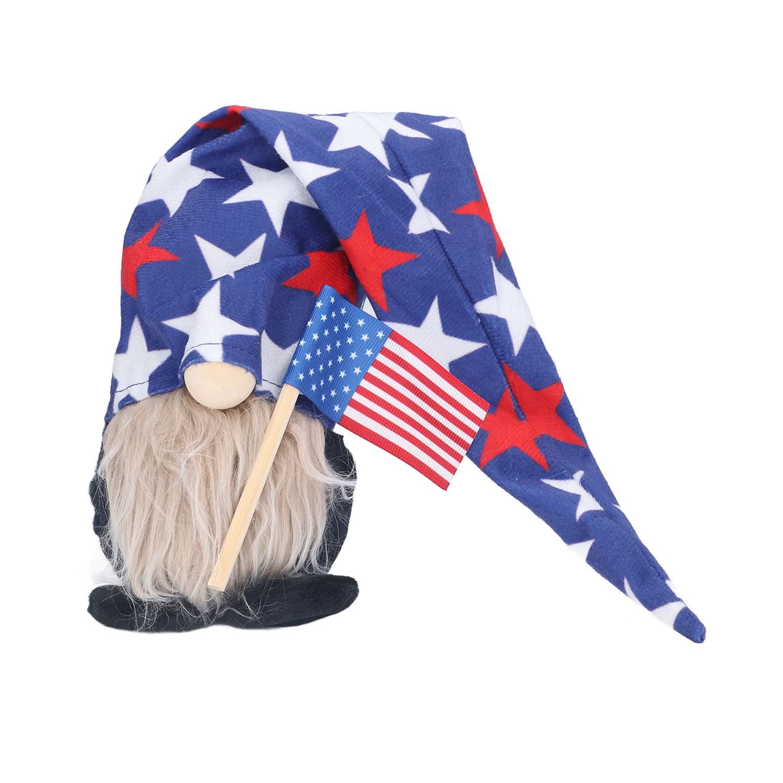 Handcrafted Faceless Dwarf Doll - Patriotic Gnome Home Decor with Gray Beard for Living Room, Garden & Christmas Display | Unique Gift Idea for Housewarming & Holiday Decorations