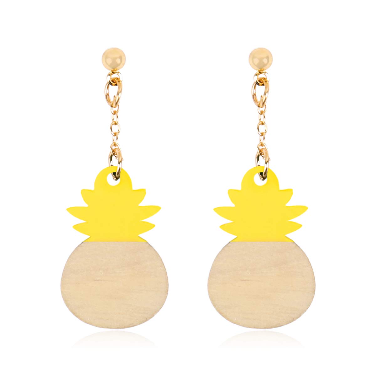 Cute Fruit Charm Earrings - Pineapple, Cherry Dangle & Orange Studs with Cubic Rhinestones | Tropical Summer Jewelry for Women, Girls | Perfect for Beach Parties, Vacations & Everyday Wear