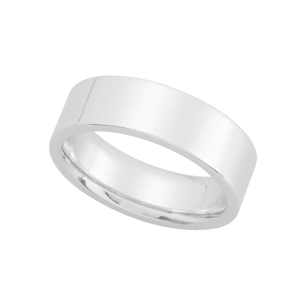 14k White Gold 6mm Black Bow Wedding Band - Perfect for Bridal Jewelry