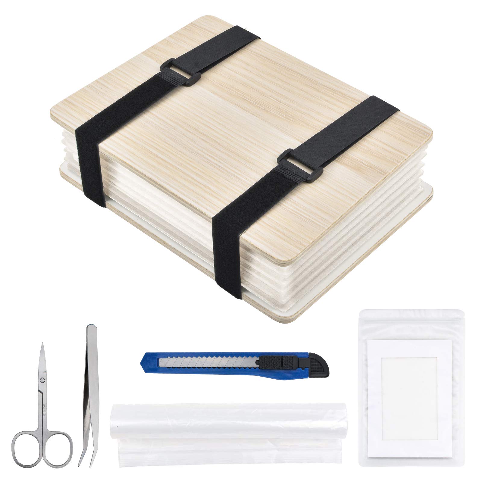 WANDIC A5 Thickened Wooden Flower Press Kit - DIY Plant & Leaf Pressing Book for Art, Handmade Crafts, Specimen Collection - Perfect for Adults & Craft Lovers (Ideal for Scrapbooking, Nature Journaling & Botanical Art Projects)