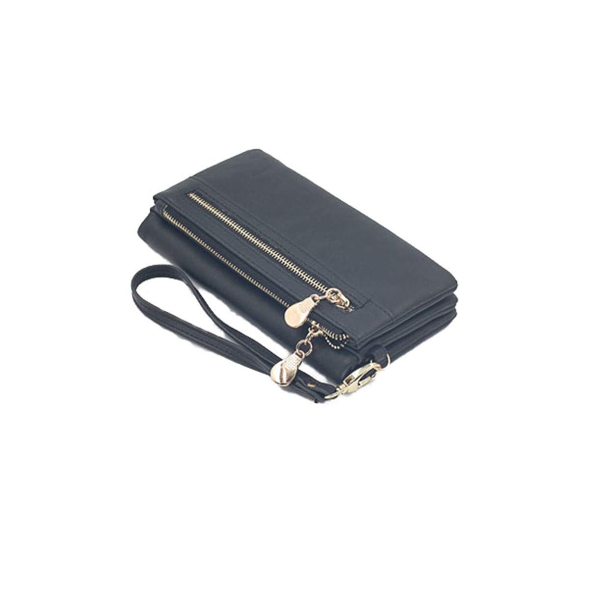 Andongnywell Double Zip Wristlet Wallet - Phone Holder for iPhone & Samsung - Travel Wristlet with Card Slots - Large Smartphone Wristlet for Women - Perfect for Shopping, Travel & Everyday Use