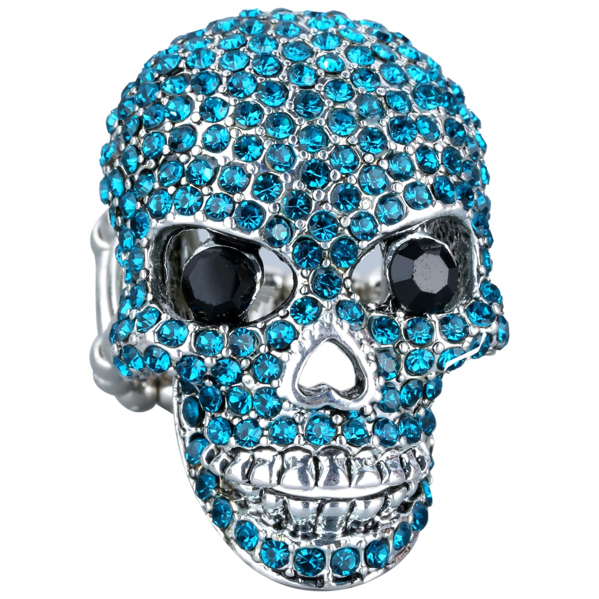 Women's Skull Stretch Ring Size 7-9 - Biker Jewelry for Scarf Hold