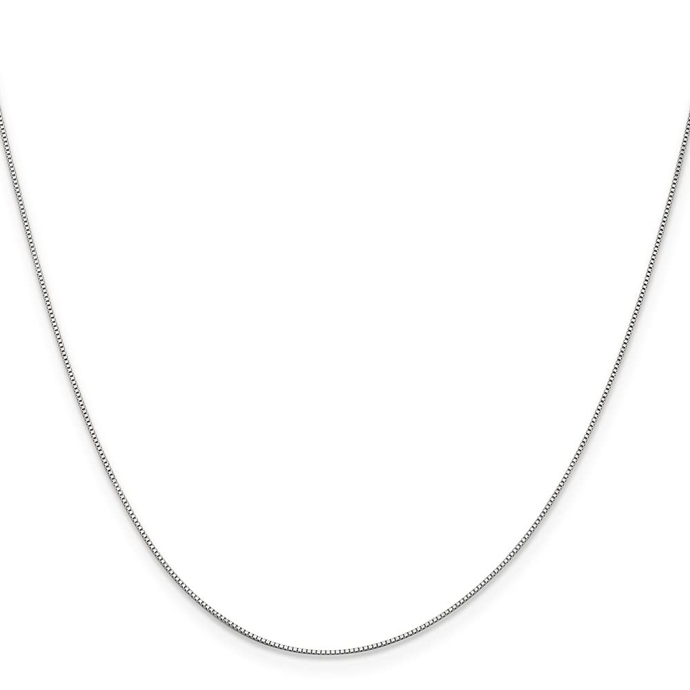 14K White Gold 0.5mm Box Chain Necklace with Spring Ring Clasp - Dainty Fine Jewelry for Women - Perfect for Everyday Wear, Gifts & Special Occasions