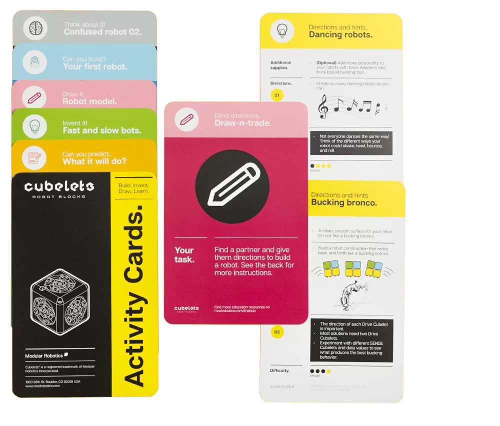 Educational Cubelets Activity Cards for Kids - STEM Learning Toys for Classroom & Home Use