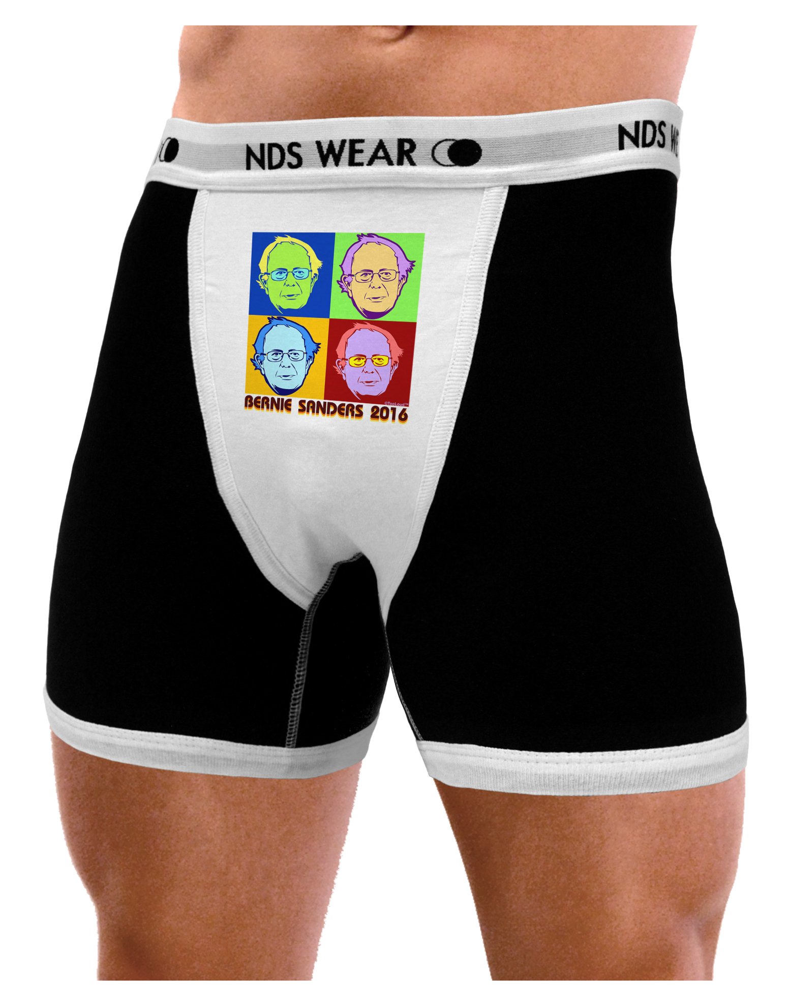 NDS Wear TooLoud Pop Art Bernie Sanders Men's Boxer Brief Underwear - Funny Novelty Underwear for Gifts, Cosplay & Political Humor Fans