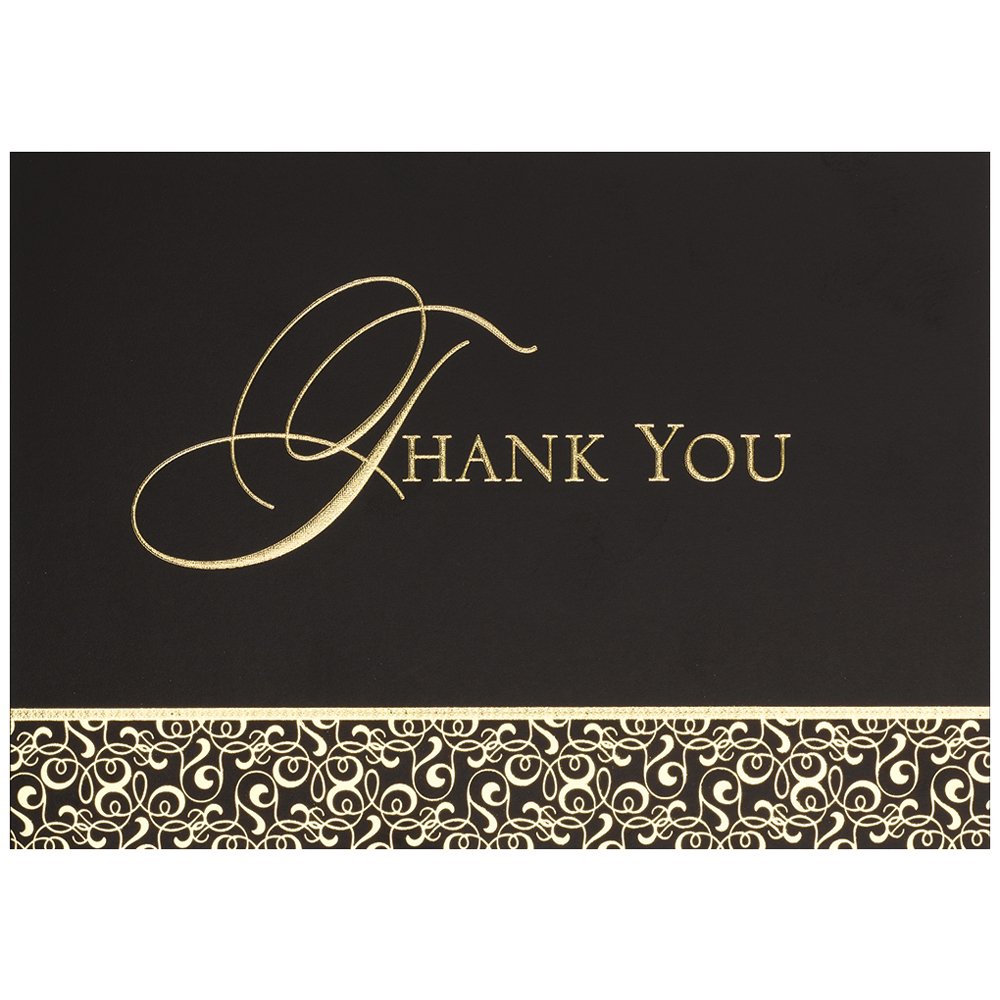 Premium Golden Damask Thank You Cards Set - 25 Blank Cards & Matching Envelopes for Weddings, Baby Showers & Business Appreciation - Elegant Stationery Gift Idea