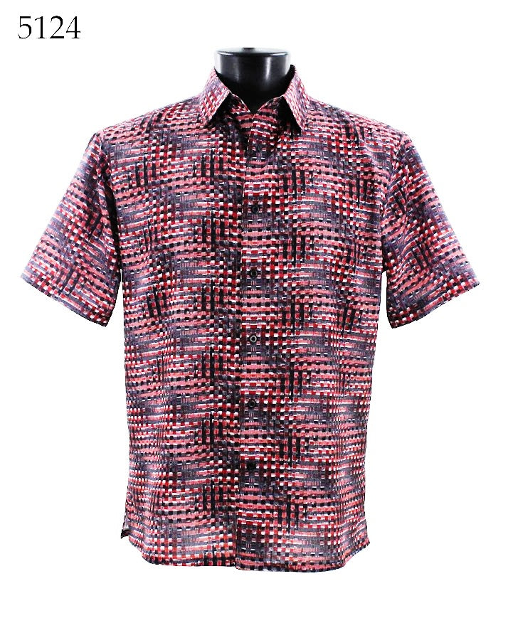 Bassiri Men's Casual Short Sleeve Shirt 5124 - Breathable Cotton Comfort for Summer, Outdoor Activities & Office Wear