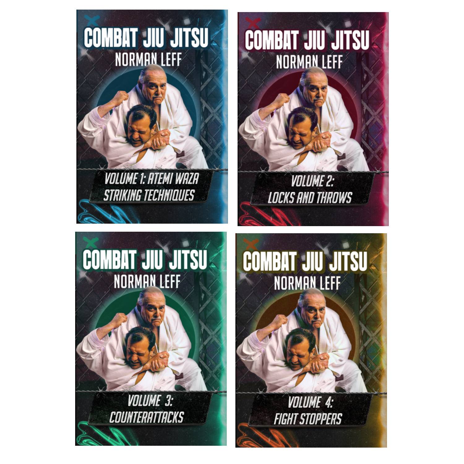Combat Jiu Jitsu 4 DVD Set by Norman Leff - Brazilian Jiu-Jitsu Training Videos for Self Defense & MMA Fighters | Perfect for Home Workouts, Martial Arts Classes & Competition Preparation
