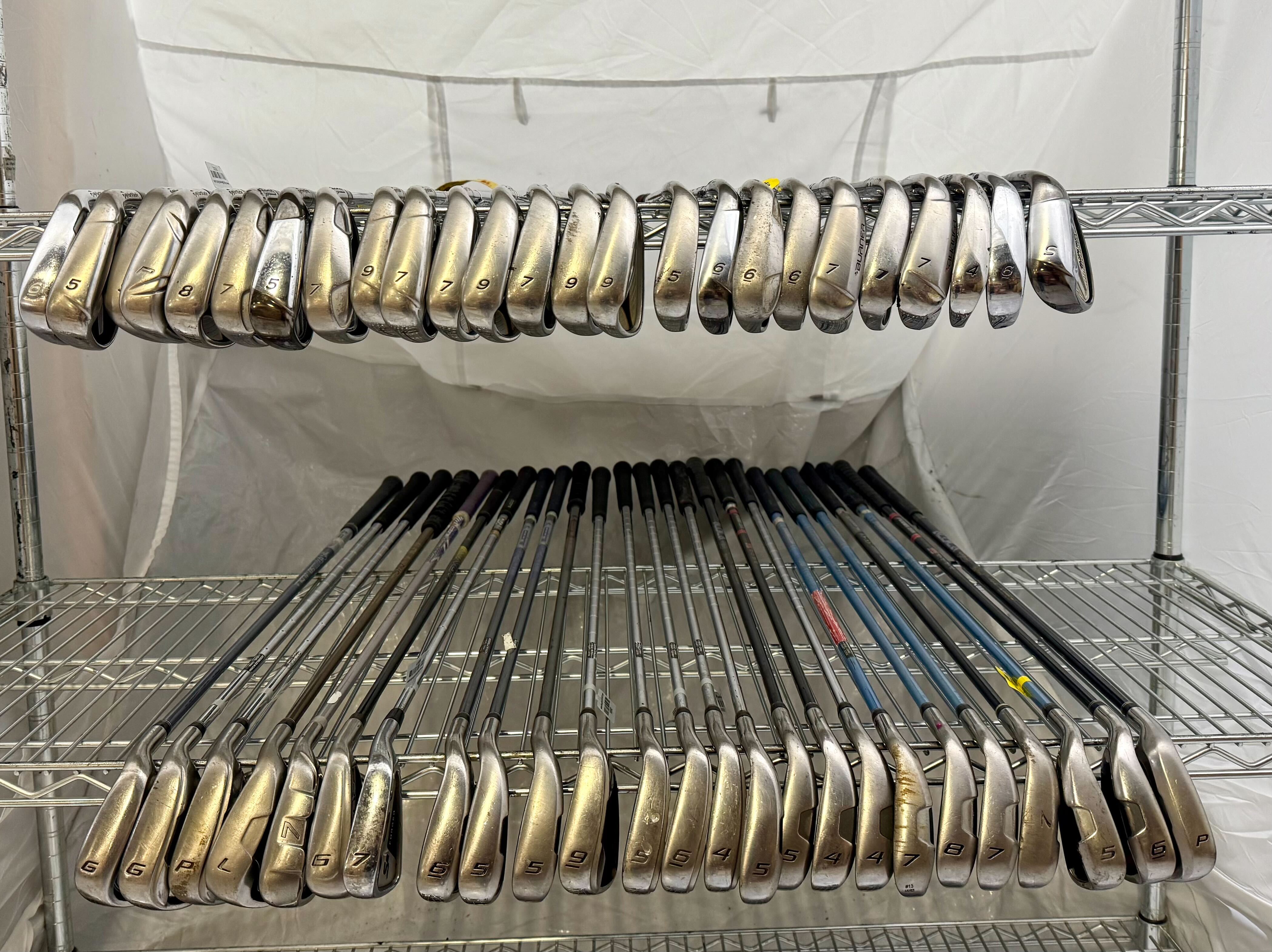 50 Assorted Cobra & TaylorMade Golf Irons & Wedges - Premium Quality for Practice & Tournament Play