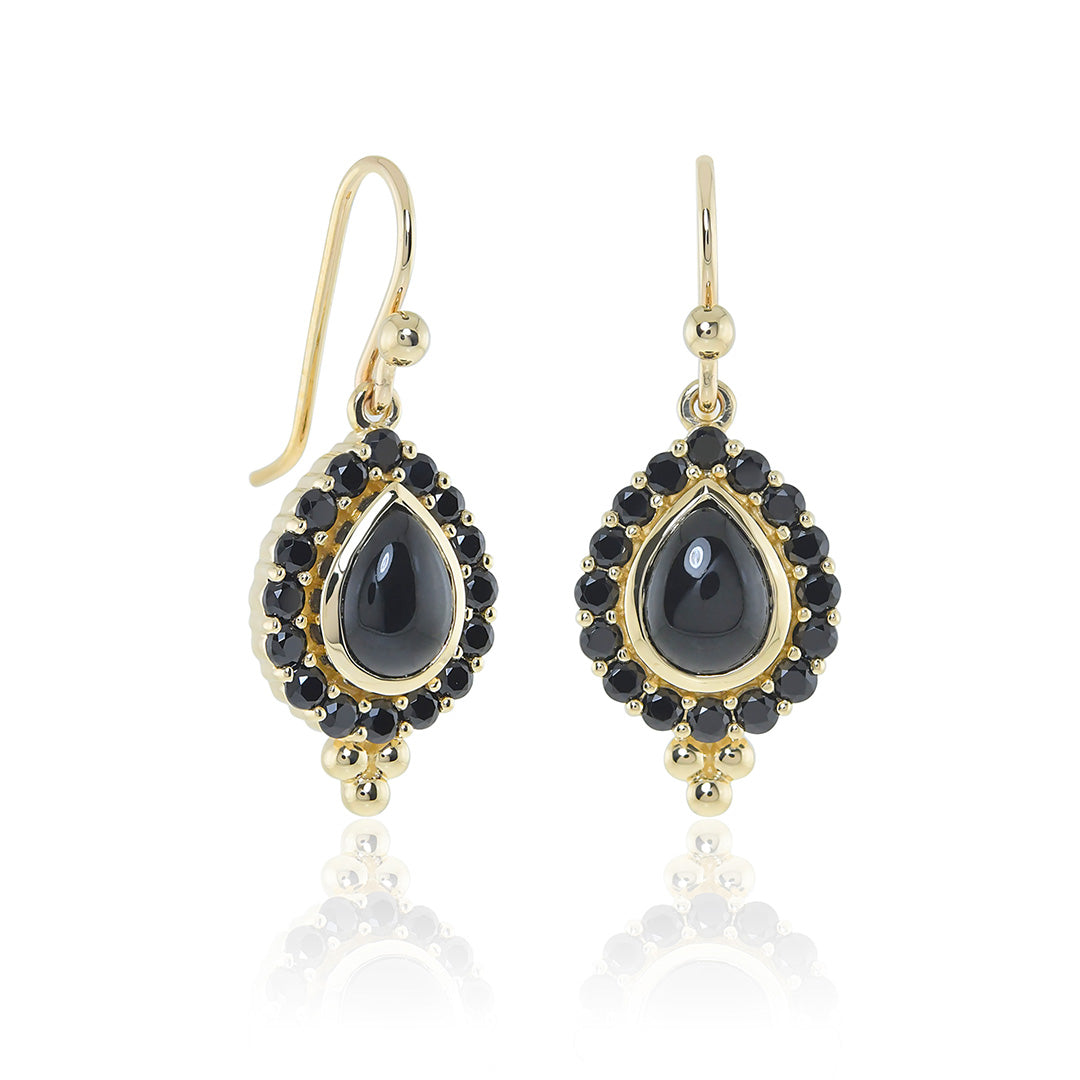 Exquisite Black Jade & Black Spinel Drop Earrings for Women | Elegant Dangle Earrings for Party, Wedding & Evening Wear | Handmade Jewelry Gift for Her