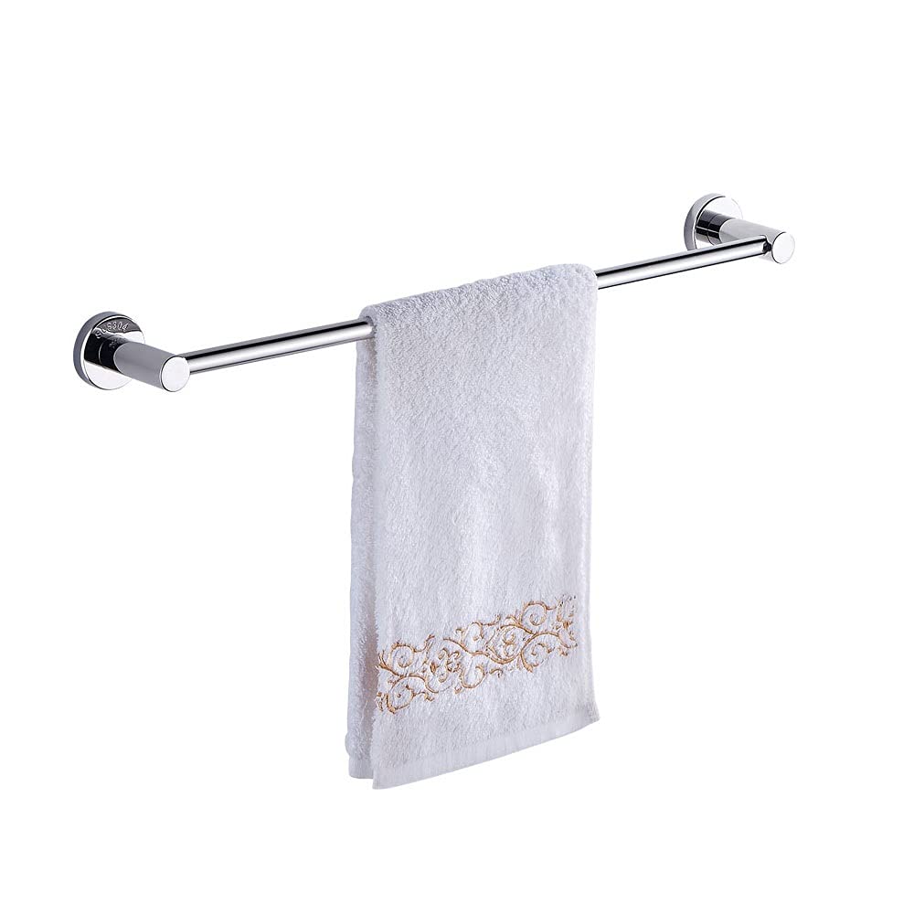OUMIFA 304 Stainless Steel Bathroom Towel Rack - Heavy Duty Single Bar Towel Holder, No Drill Wall Mounted for Bath Towels, Kitchen & Spa - Rustproof Bathroom Storage Accessory Set (Modern Home & Hotel Use)