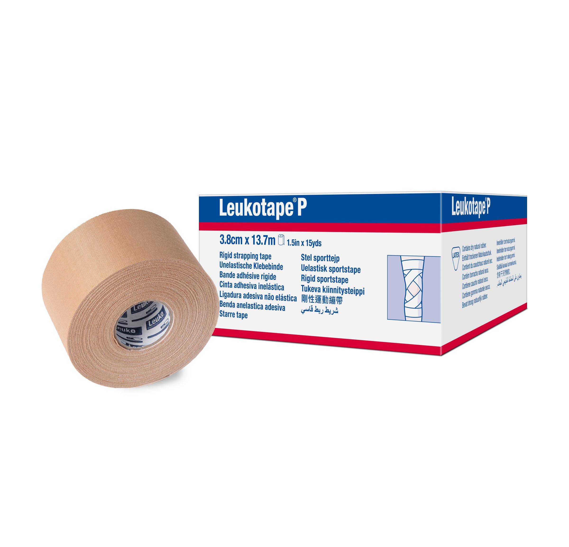 BSN Medical Leukotape P Sports Tape 1.5 Inch x 15 Yards (5 Pack) - Premium Adhesive Athletic Tape for Running, Basketball & Injury Prevention - Strong Support for Ankles, Knees & Joints