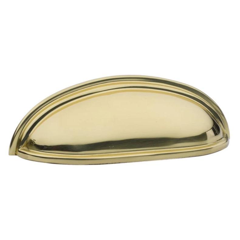 Vintage Polished Brass Cabinet Cup Drawer Pull - Elegant Kitchen Drawer Handle for Cabinets, Dressers & Furniture - Perfect for Home Renovation & DIY Projects