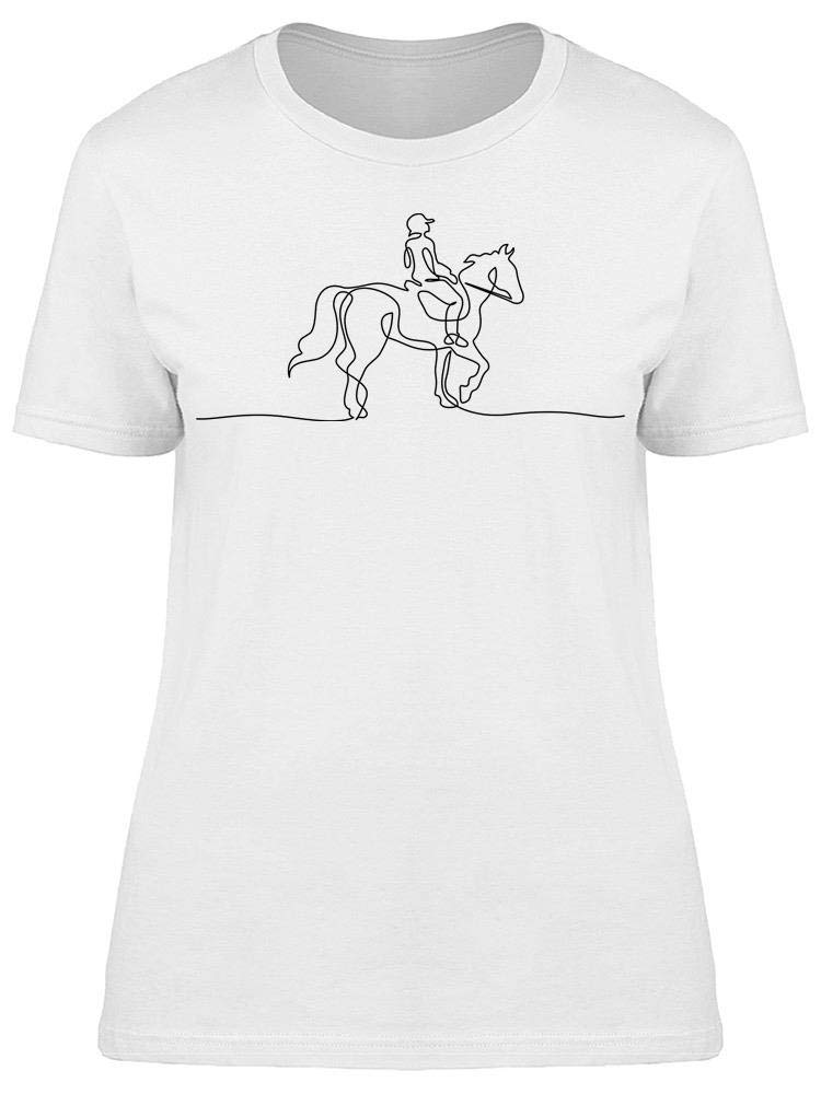 Hand Drawn Women's Horse Riding T-Shirt - Unique Equestrian Graphic Tee for Casual Wear & Outdoor Activities