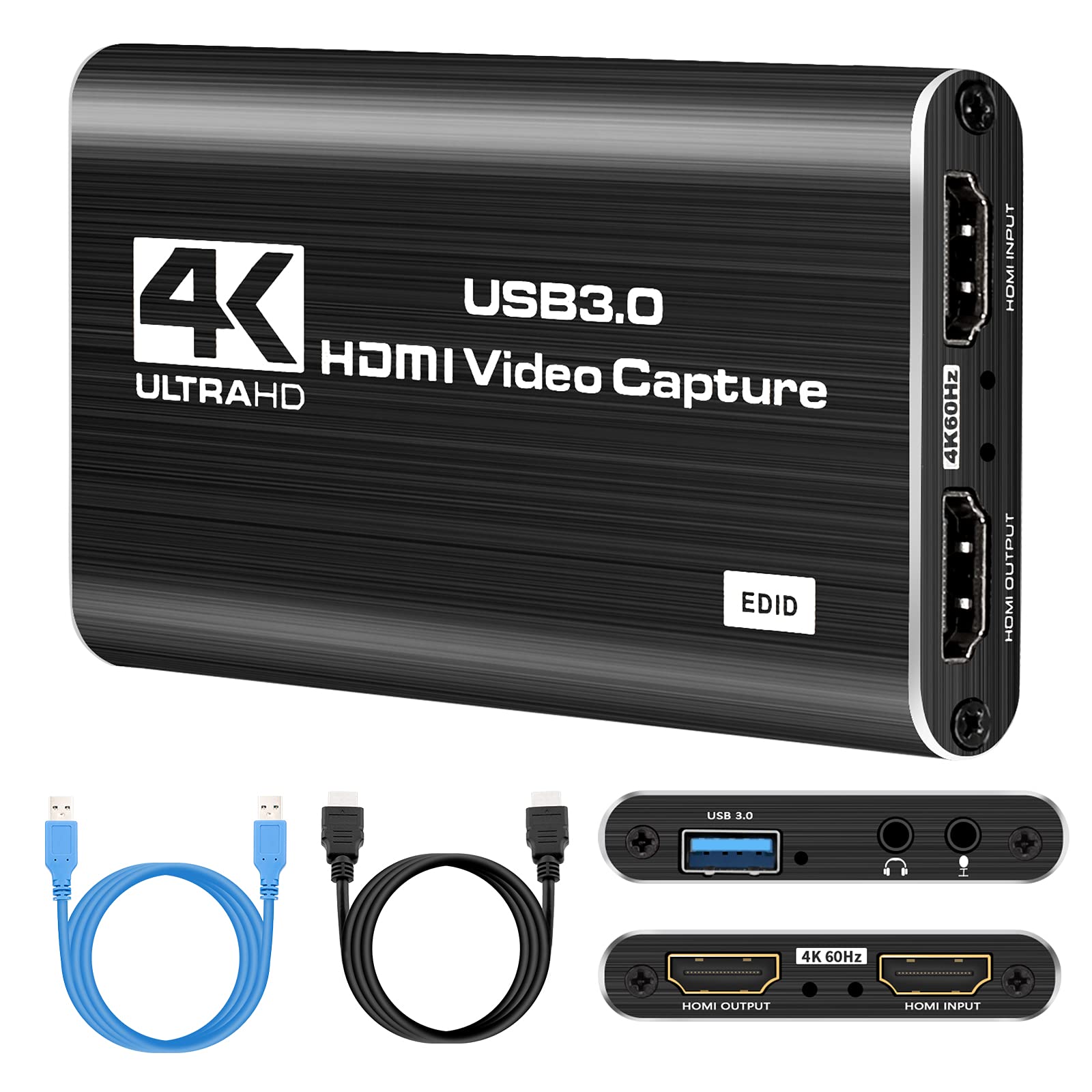 4K HDMI Video Capture Card for Streaming, Gaming & Recording - Compatible with PS5, Xbox, Nintendo Switch, PC & Mac - Perfect for Live Streaming, YouTube Videos & Esports
