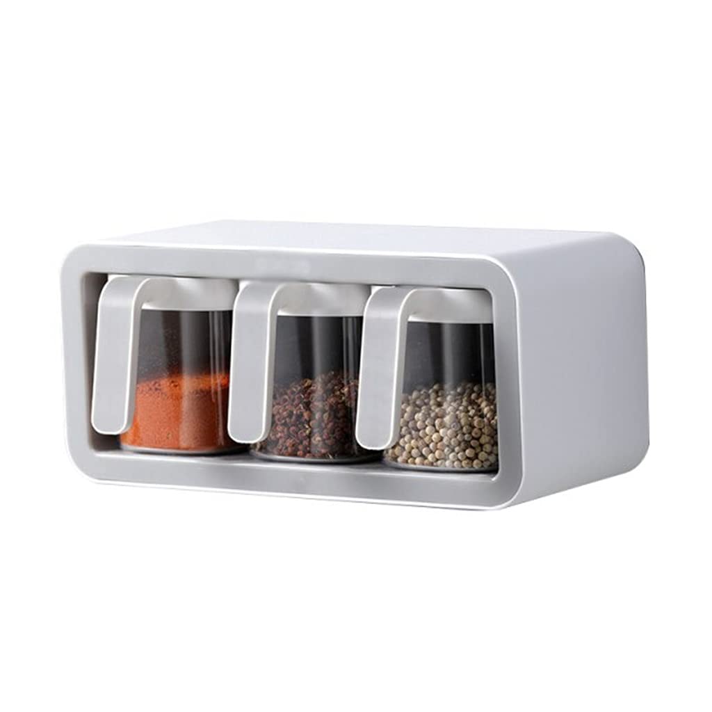 Premium Walnut Wood Wall Mount Spice Rack Organizer Set - 3 Cup Sugar Bowl, Salt Shaker & Spice Containers with Spoons - Space Saving Kitchen Storage for Spices, Condiments & Utensils - Perfect for Small Kitchens, Pantries & Dining Areas