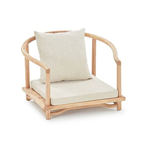 SINKITA Japanese Floor Chair - Wooden Tatami Zaisu Legless Chair with Back Support for Indoor & Outdoor Use - Perfect for Reading, Meditation, Living Room, Balcony, and Yoga
