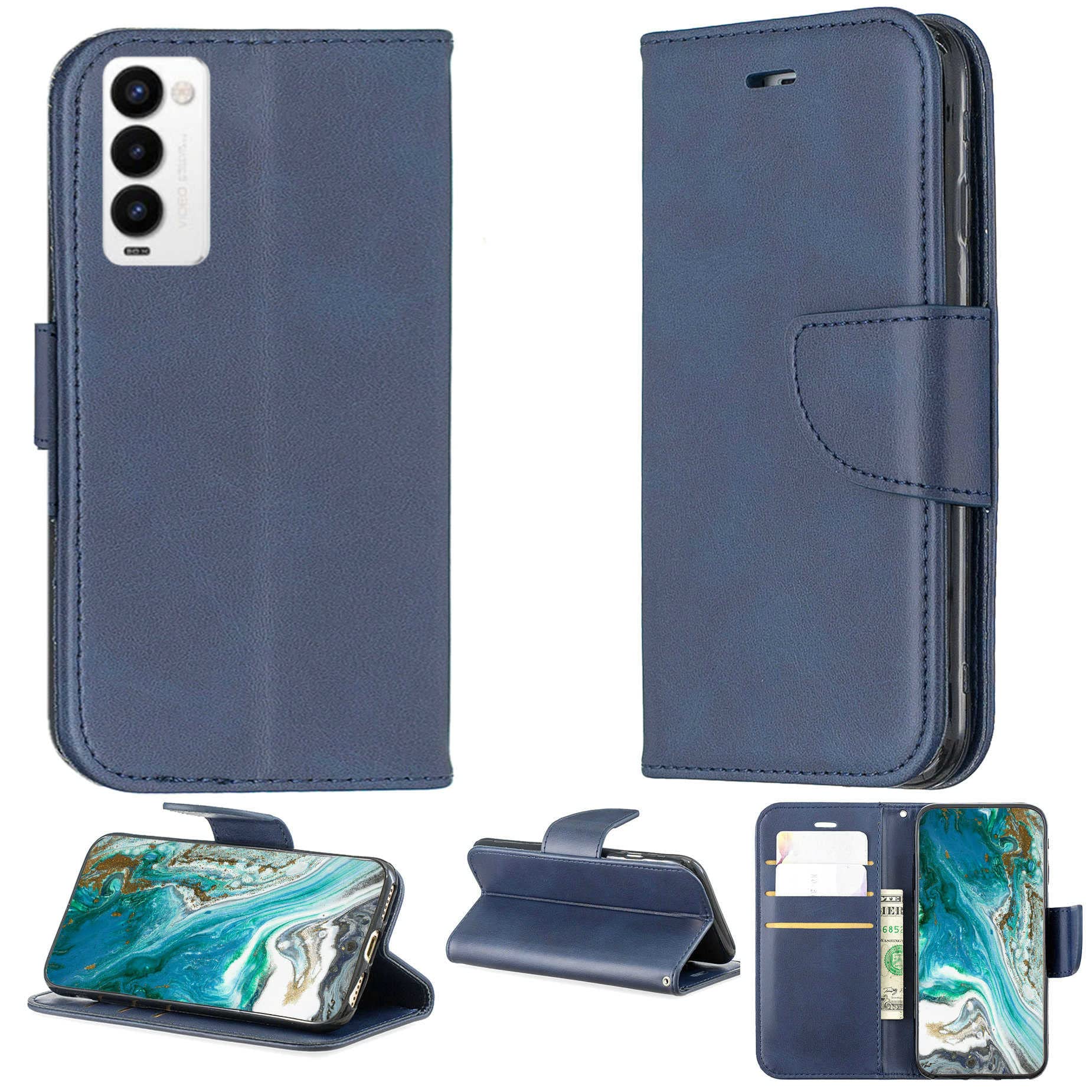 Premium PU Leather Magnetic Flip Stand Wallet Case for Tecno Camon 18P - Kickstand & Card Holder | Perfect for Work, Travel & Daily Protection (Model: YZW-LAN)