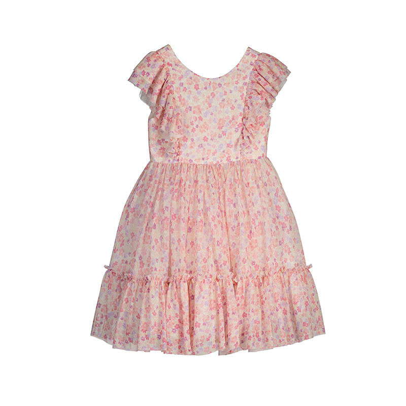 Abel & Lulu Floral Printed Tulle Dress for Women - Elegant Party Gown for Weddings, Prom & Special Occasions