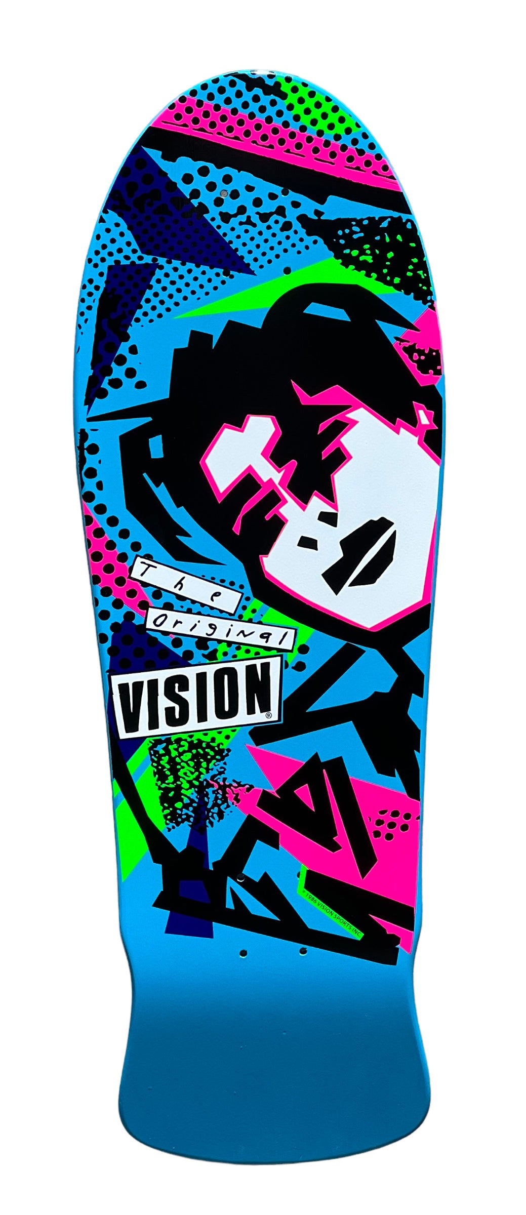 VISION GONZ Reissue Skateboard Deck - Blue Dip & Pink Eyes | Pro Skateboard for Street & Park Riding | Perfect for Skaters & Collectors