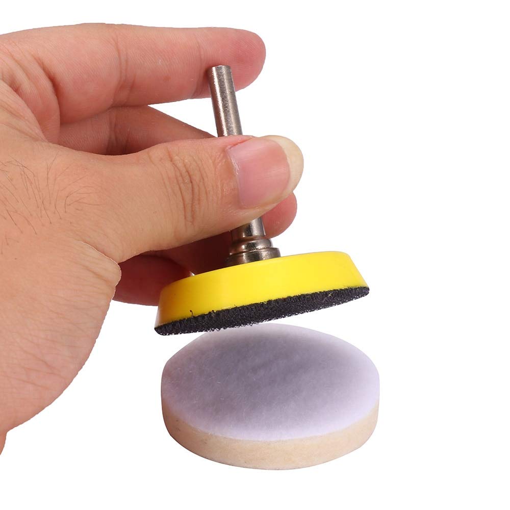 50mm Wool Felt Polishing Pad with Mandrel - 11pcs Buffing Wheel Set for Woodworking Tools | Perfect for Metal, Jewelry & Wood Polishing | DIY & Professional Use