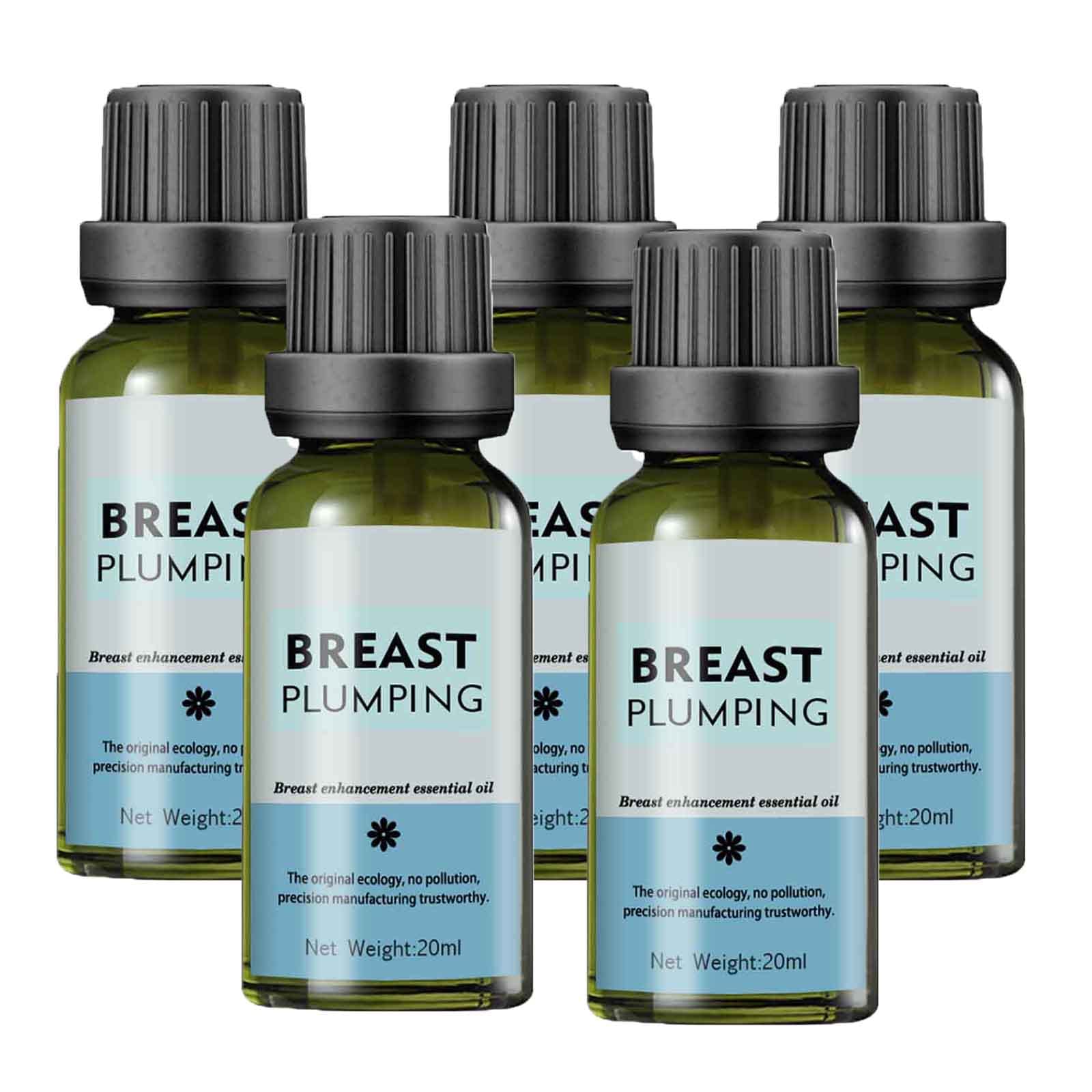 Enboost Breast Enhancement Serum - 20ml Natural Herbal Bust Plumping Oil for Firmer & Fuller Breasts - Increase Bust Size & Improve Skin Elasticity - Perfect for Daily Use, Massage & Nighttime Care (5 Pack)