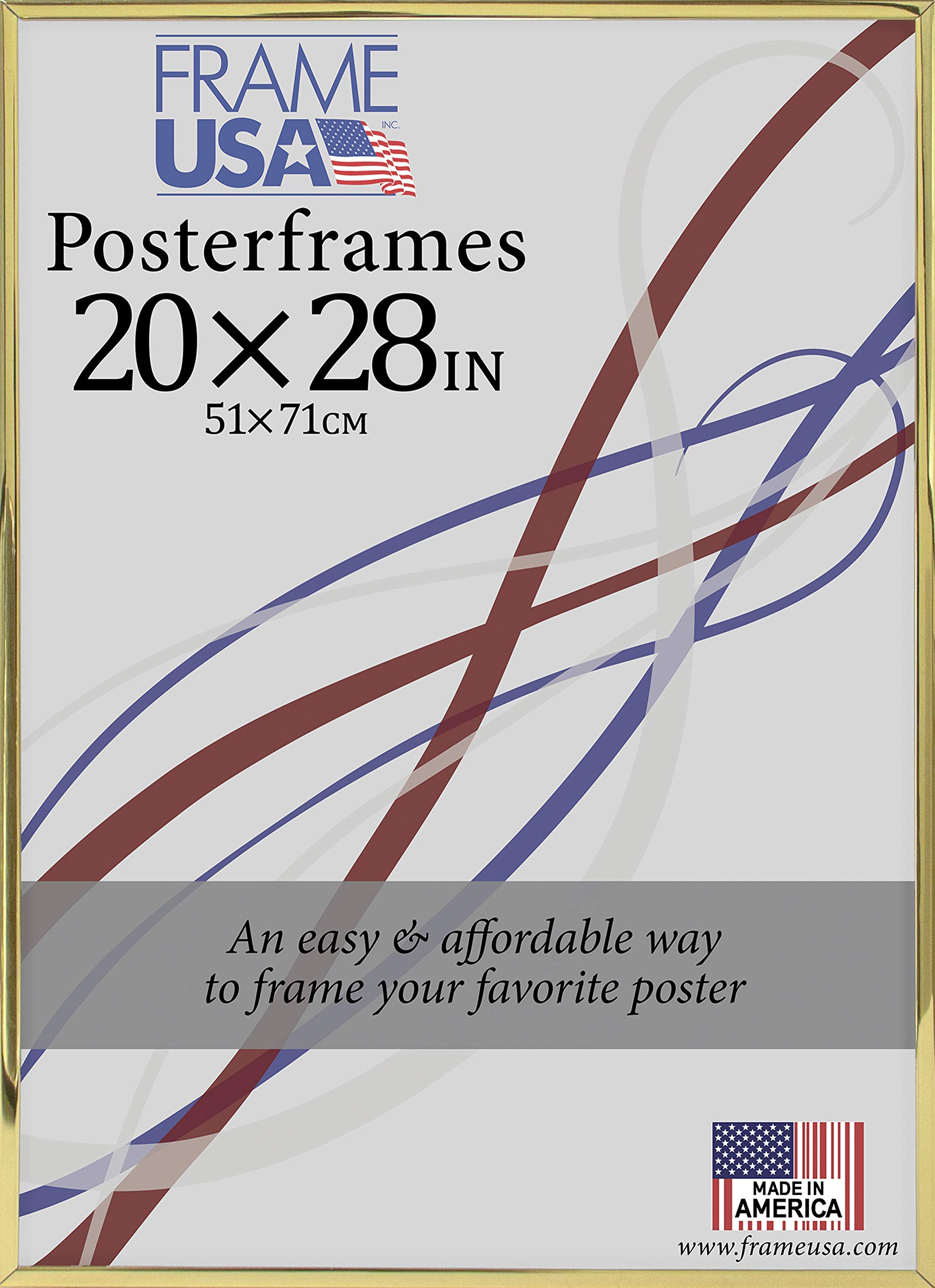 20x28 Hardboard Poster Frame in Gold - Multiple Color Options | Wall Art, Home Decor, Office Display, Gift Idea