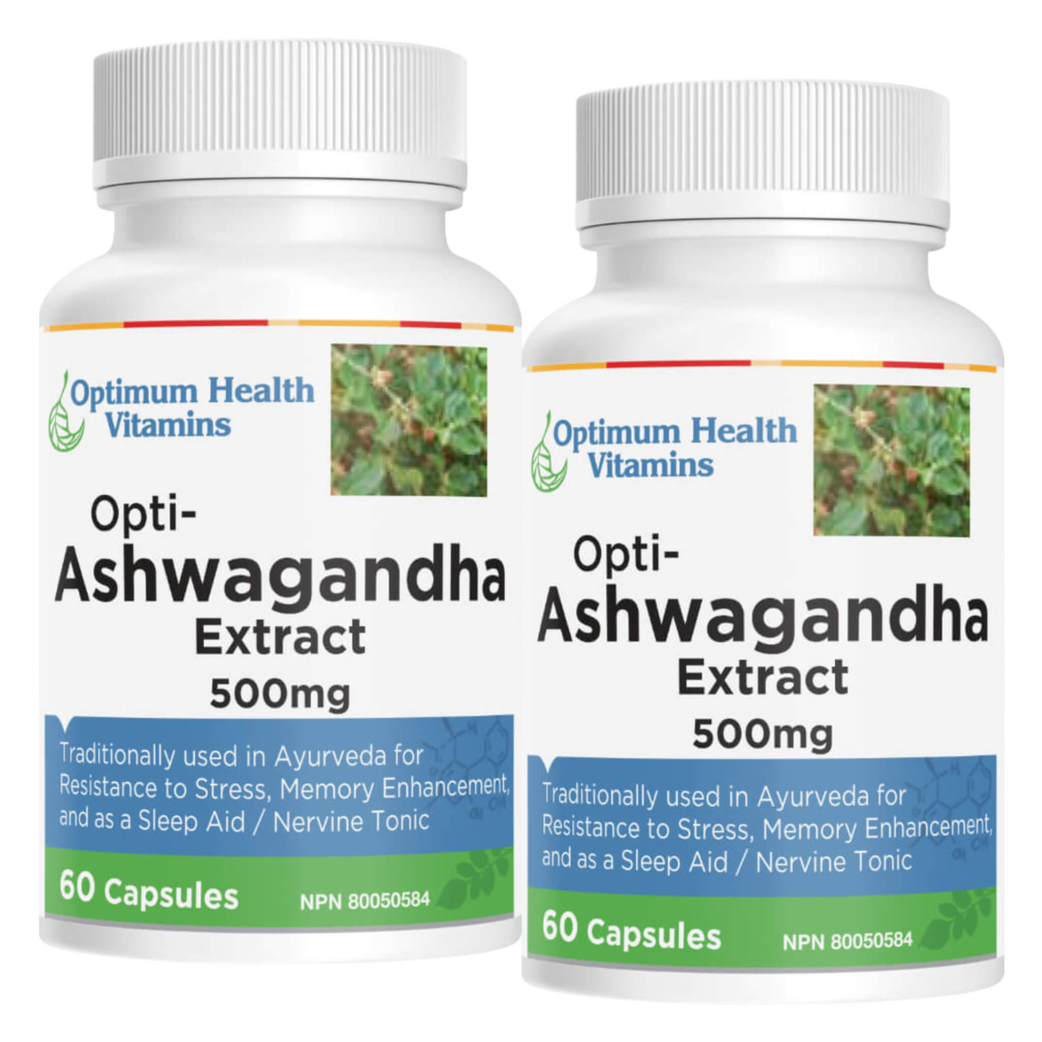 Duo Pack Opti Ashwagandha Extract - 1200mg Pure KSM-66 Organic Supplement for Stress Relief & Energy Boost | Supports Sleep, Focus & Immune System | Vegan Capsules for Men & Women | Daily Wellness & Workout Performance Enhancer