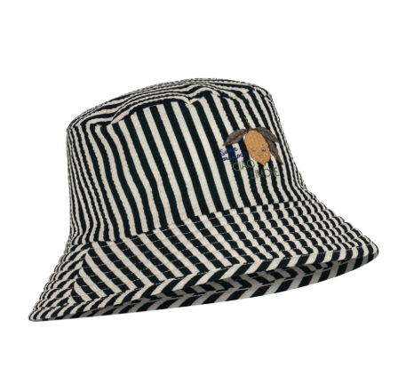 KONGES SLOJD Seersucker Bucket Hat for Kids (12 Months to 4 Years) - Perfect for Summer Beach, Park, and Outdoor Play