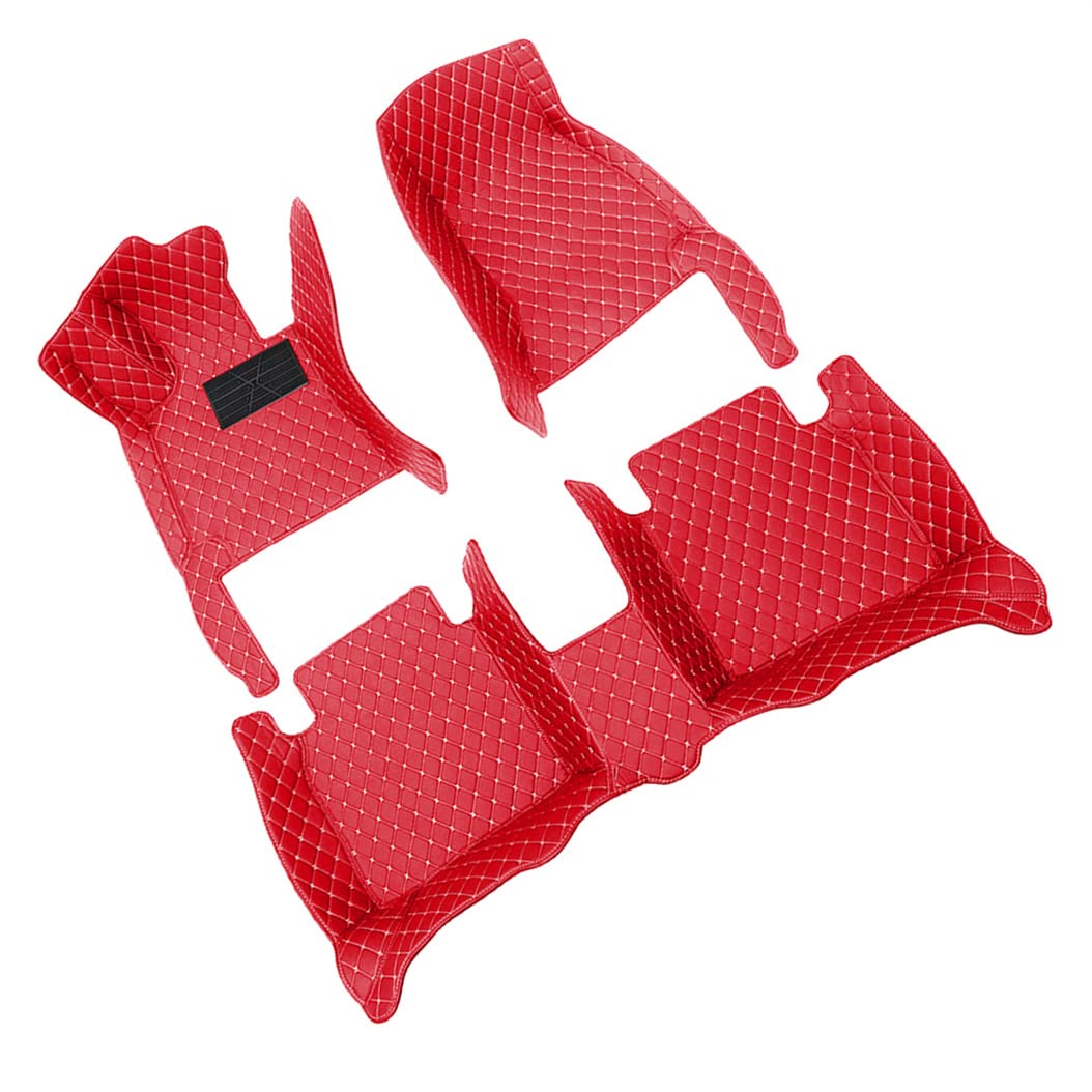 Custom Fit All-Weather Floor Mats for Toyota Corolla Hybrid 2016-2018 - Waterproof Leather Car Floor Liners with Anti-Slip Design - Perfect for Daily Commute, Road Trips and All-Season Protection (Red)