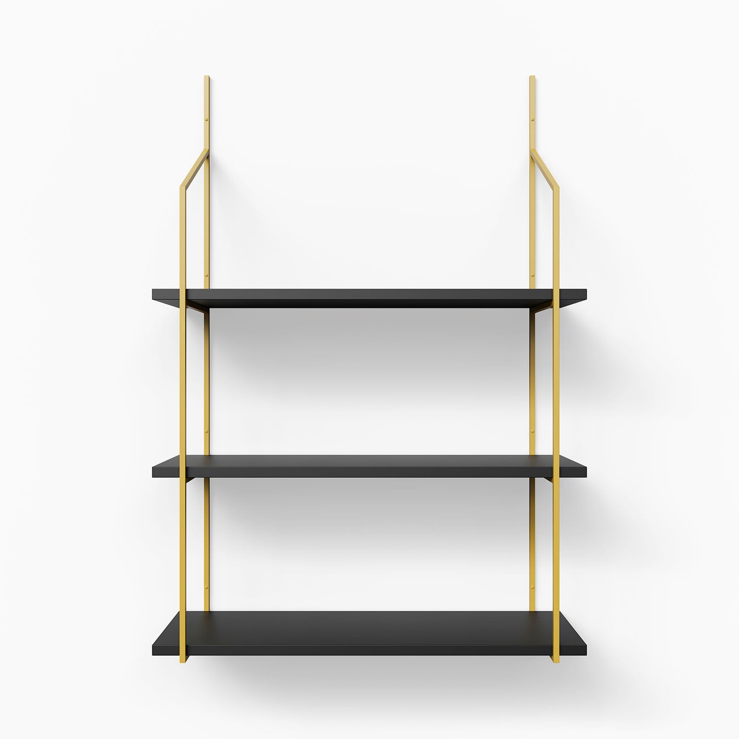 Verne Black 3-Tier Shelf - Modern Metal Storage Rack for Kitchen, Bathroom, or Office Organization