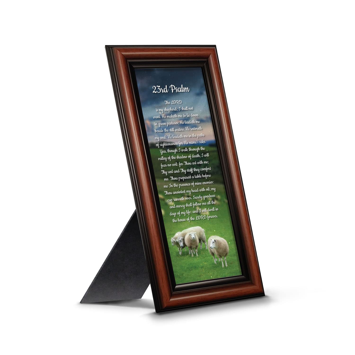 Psalm 23 Christian Wall Art - Framed Bible Verse Decor for Home & Prayer Room