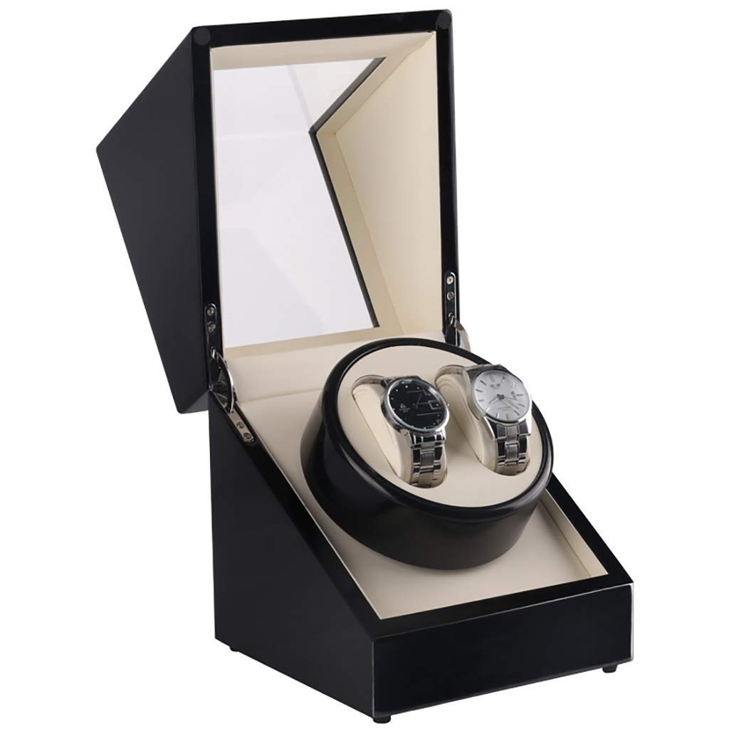 Premium Double Automatic Watch Winder Box - Silent Japanese Motor, Leather Luxury Storage Case for 2 Watches (Black) | Perfect for Automatic Watch Collection, Display & Protection | Ideal for Travel, Home Decor & Watch Enthusiasts