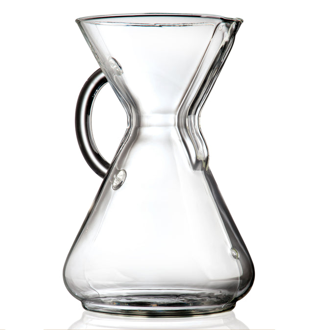 Chemex 10 Cup Classic Series Glass Handle Pour Over Coffee Maker - Perfect for Home Brewing, Office Use & Specialty Coffee Lovers