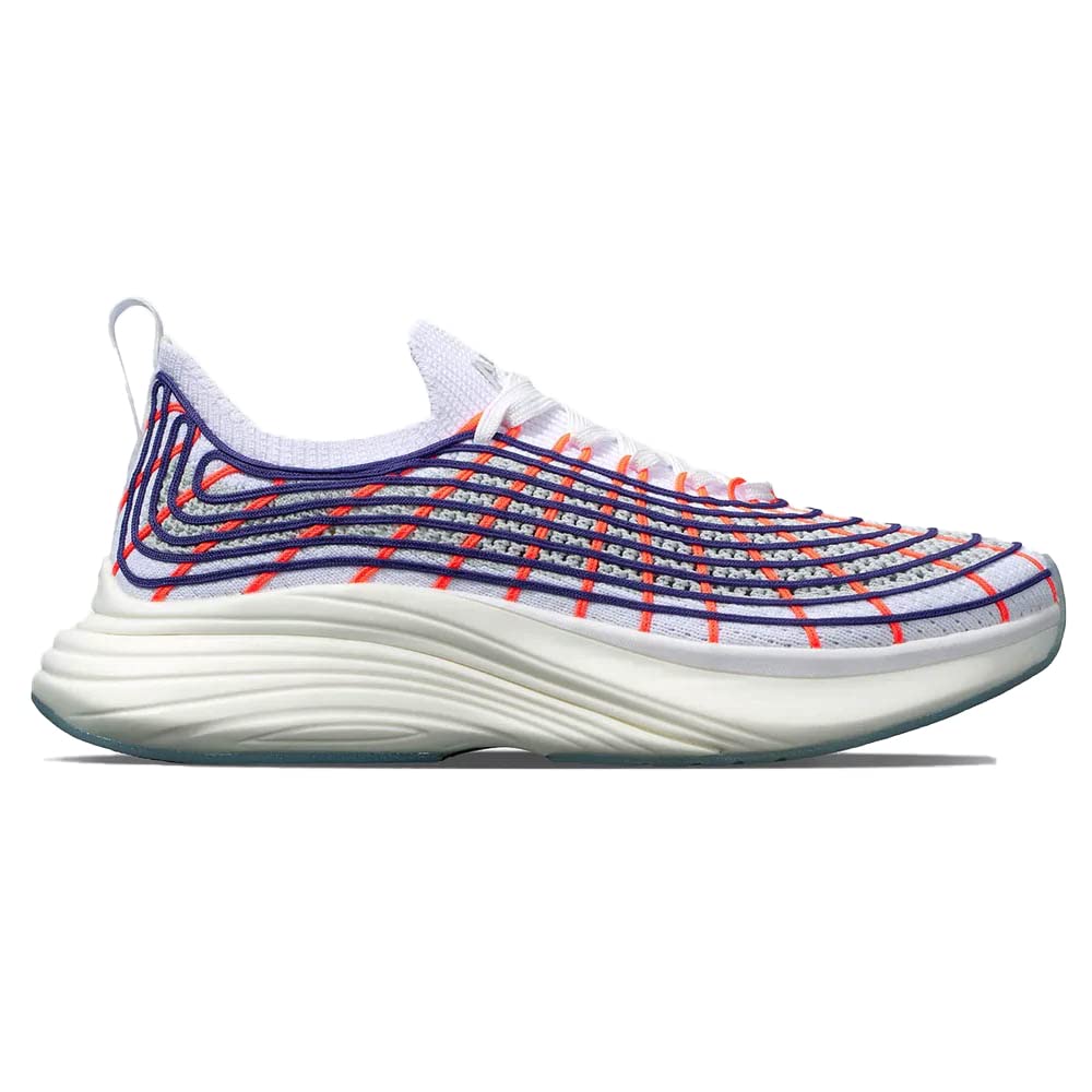 TechLoom Zipline Women's Sneakers - White, Blue Haze & Impulse Red | Lightweight Running Shoes for Women | Perfect for Gym, Jogging & Casual Wear (Size 7.5)
