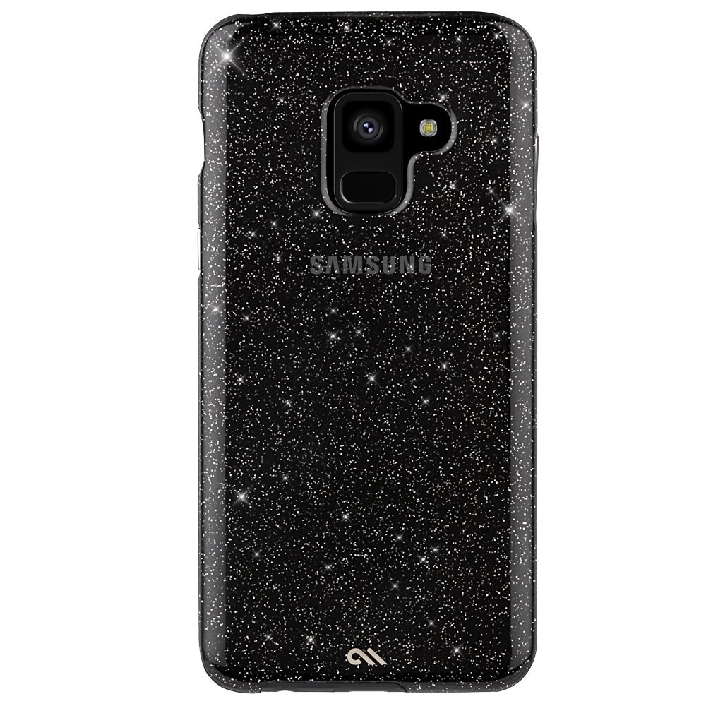 Samsung Galaxy A8 Sparkling Case - Sheer Glam Noir for Night Out