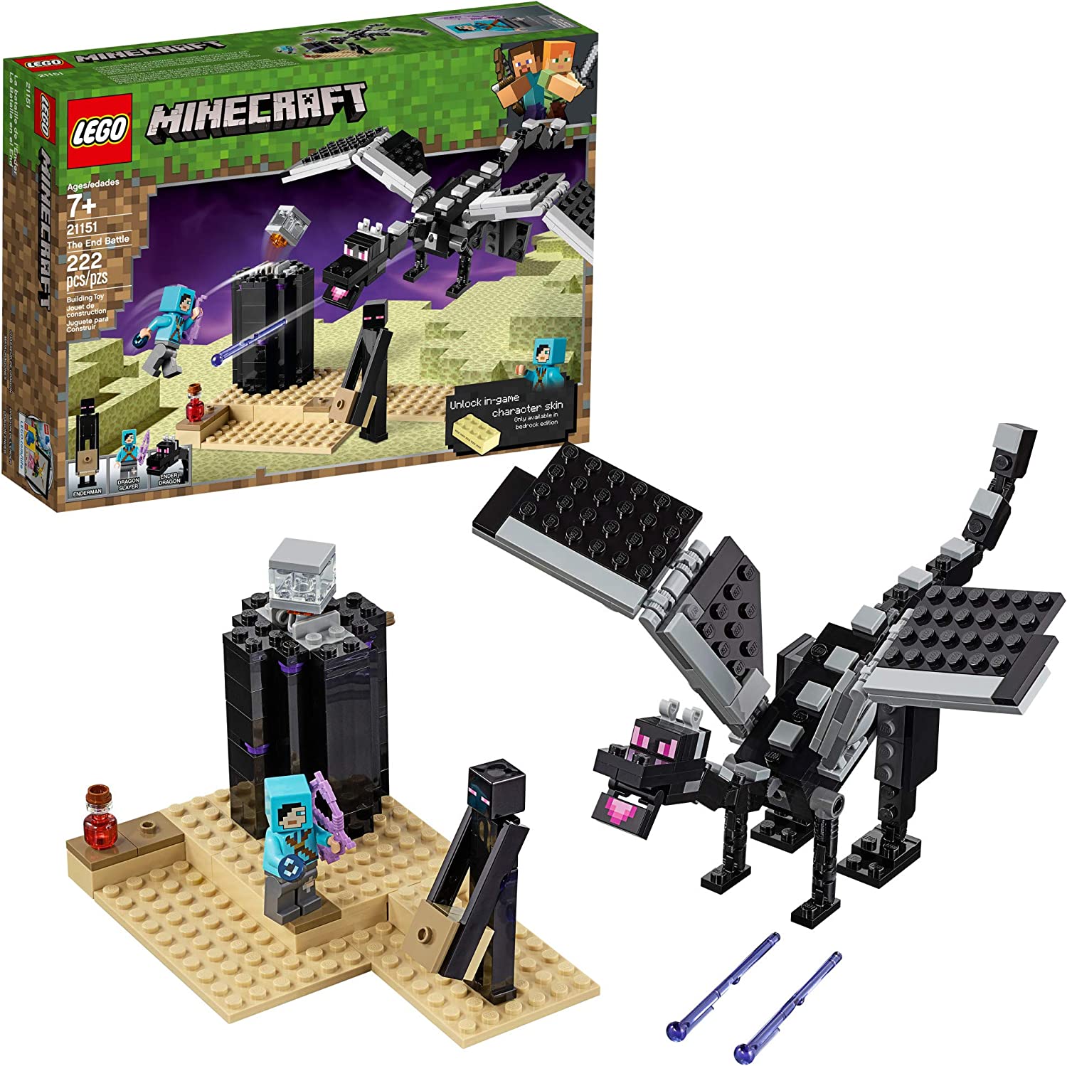 LEGO Minecraft The End Battle 21151 Building Kit - Creative Construction Toy for Kids & Adults - Perfect for Minecraft Fans, Collectors & Creative Play