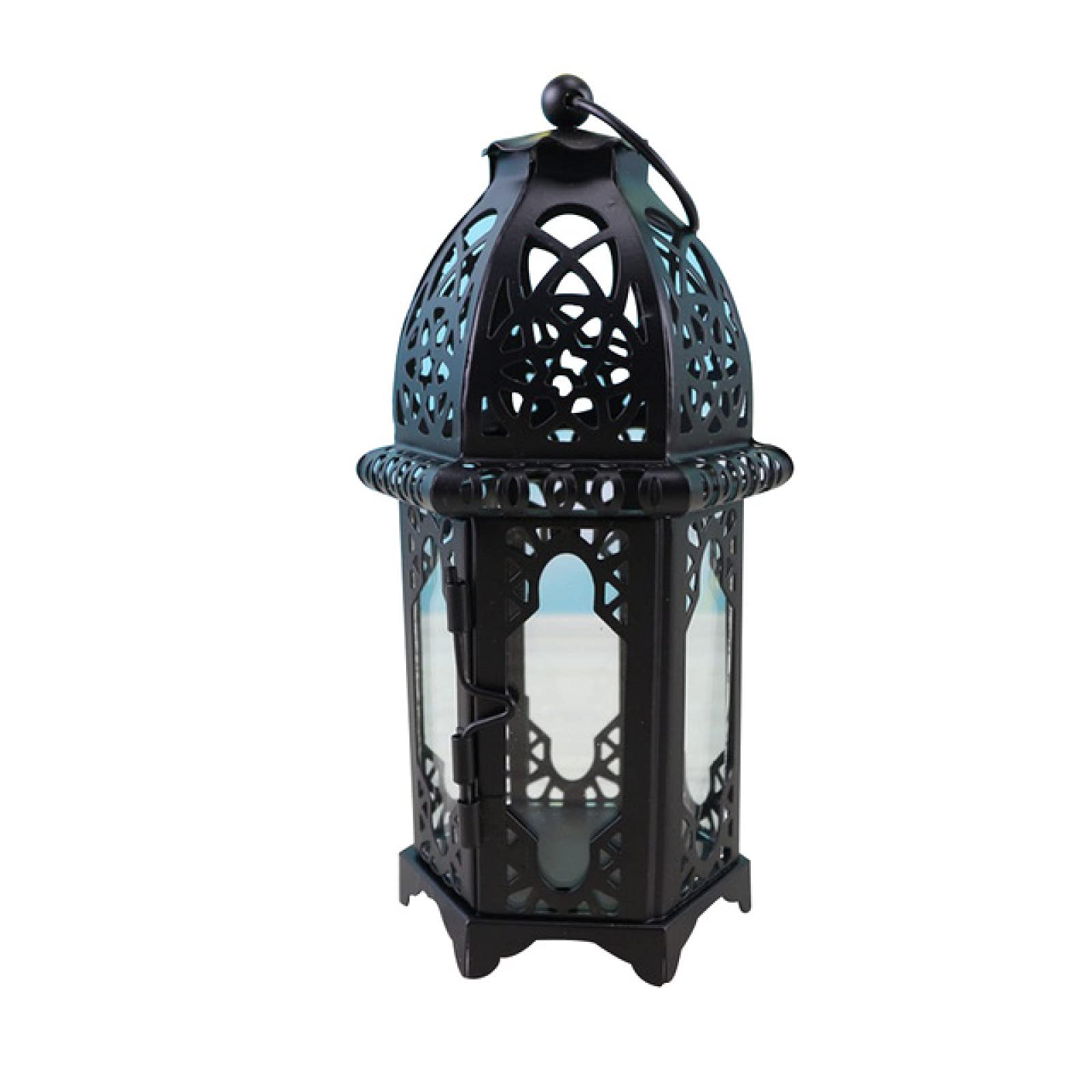 Modern Hollow Glass Wrought Iron Hanging Lantern - Elegant Votive Candle Holder for Home Decor, Garden, Wedding & Outdoor Parties