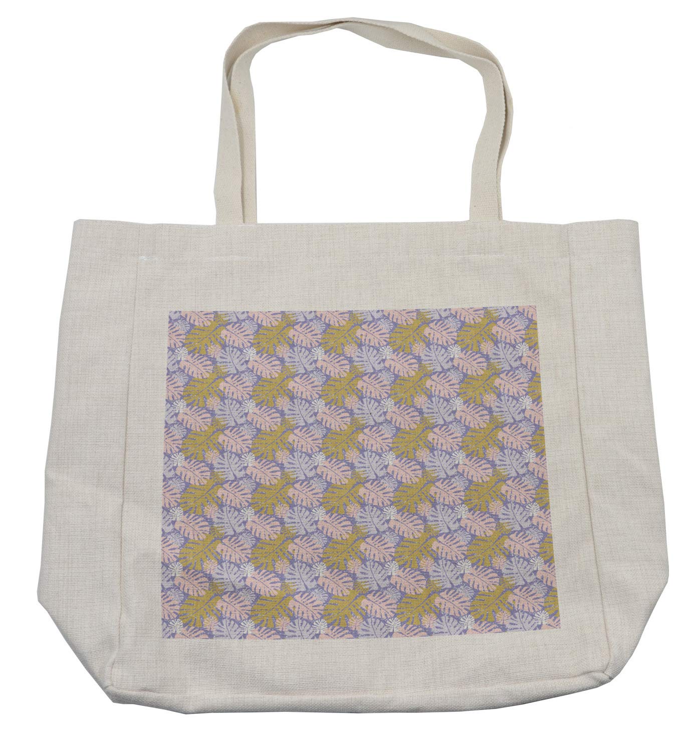 Ambesonne Eco-Friendly Reusable Shopping Bag - Monstera Leaves Design for Groceries & Beach