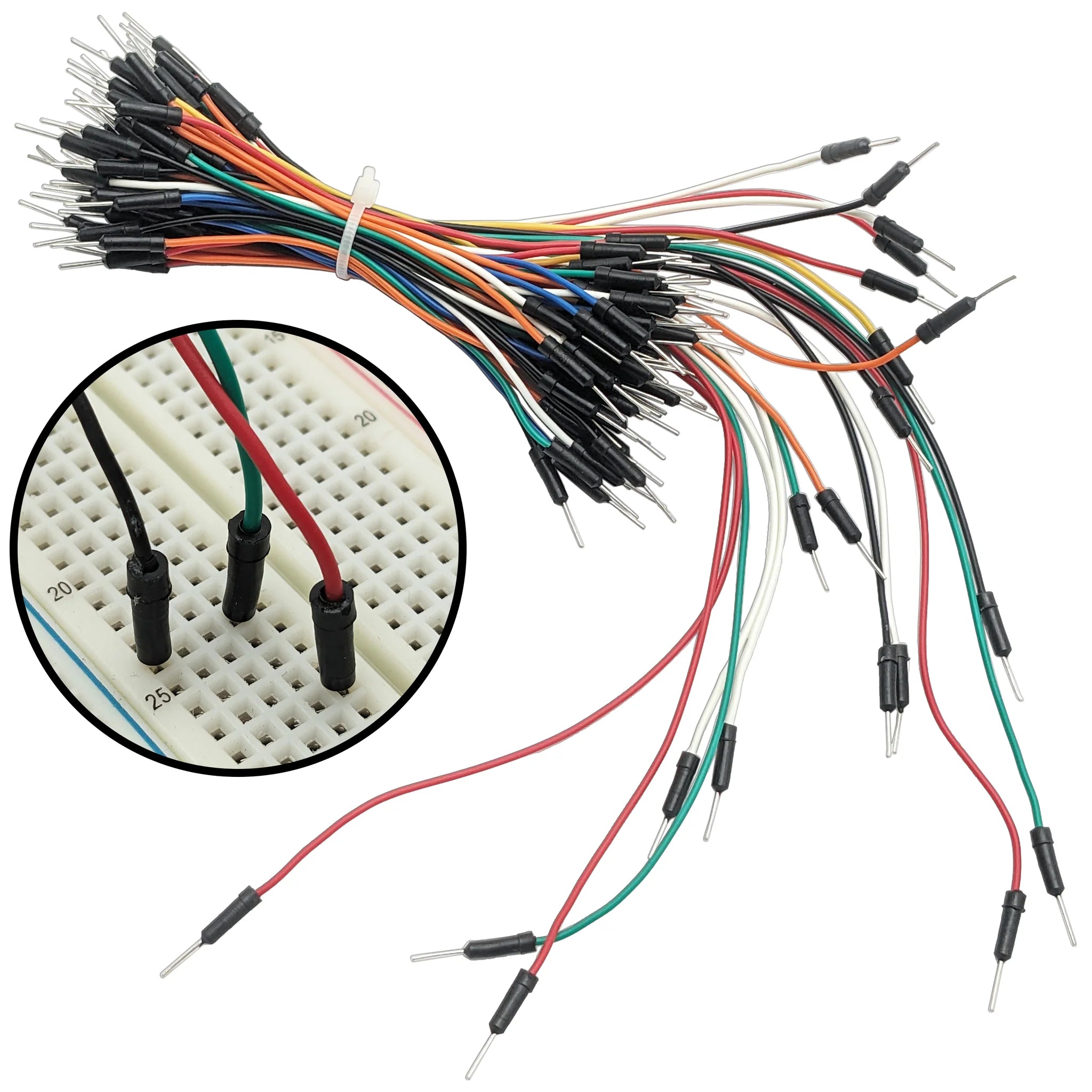 75 Pack Flexible Solderless Breadboard Jumper Wires - Male to Male Connector Kit with 4 Lengths (2.5/5/10/15cm) for Arduino, Raspberry Pi, and DIY Electronics Projects