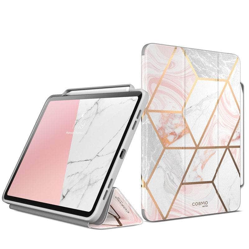 Premium I BLASON iPad Pro 12.9 Case (2020) - Cosmo Full Body Trifold Stand Marble Protective Cover | Perfect for Work, Travel & Home Use