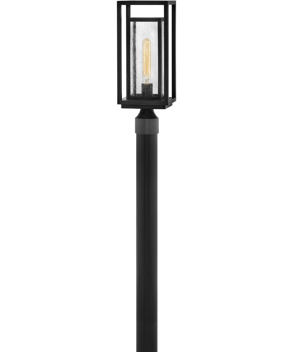 Black Outdoor Post Top or Pier Mount Lantern - Durable Medium Light Fixture for Patio, Garden, Walkway & Driveway Lighting
