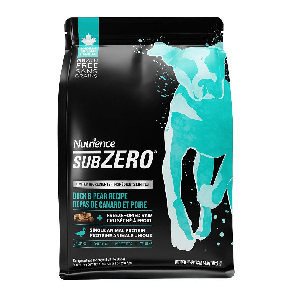 SubZero L.I.D Kibble with Freeze Dried Raw Cubes - Duck & Pear Recipe for Dogs - Grain Free Dog Food for Sensitive Stomachs & Allergies - Perfect for Small & Medium Breed Dogs at Home or Travel