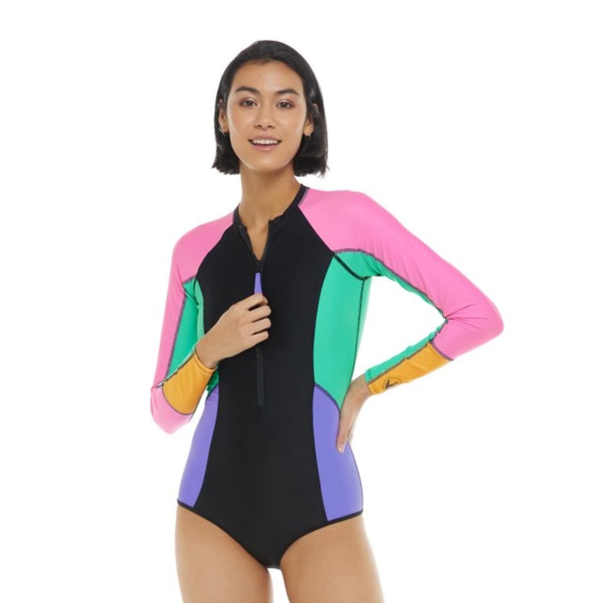 Body Glove Women's UPF 50+ Long Sleeve One Piece Swimsuit - Sun Protection Swimwear for Surfing, Paddle Boarding & Beach Activities