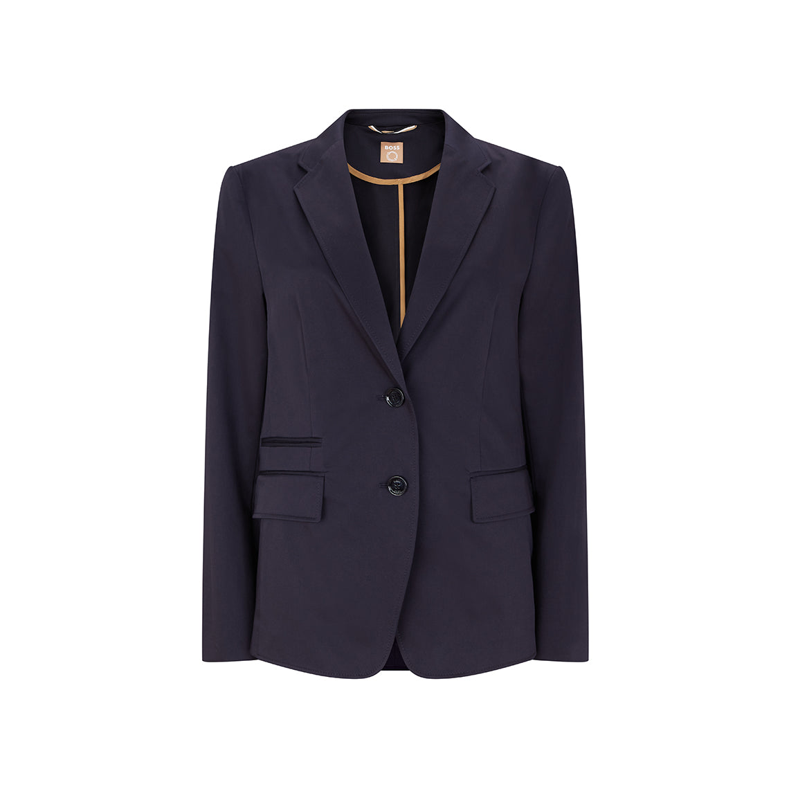 Jajuna Women's Navy Blue Blazer - Slim Fit Single Breasted Business Jacket for Office, Interview & Formal Events