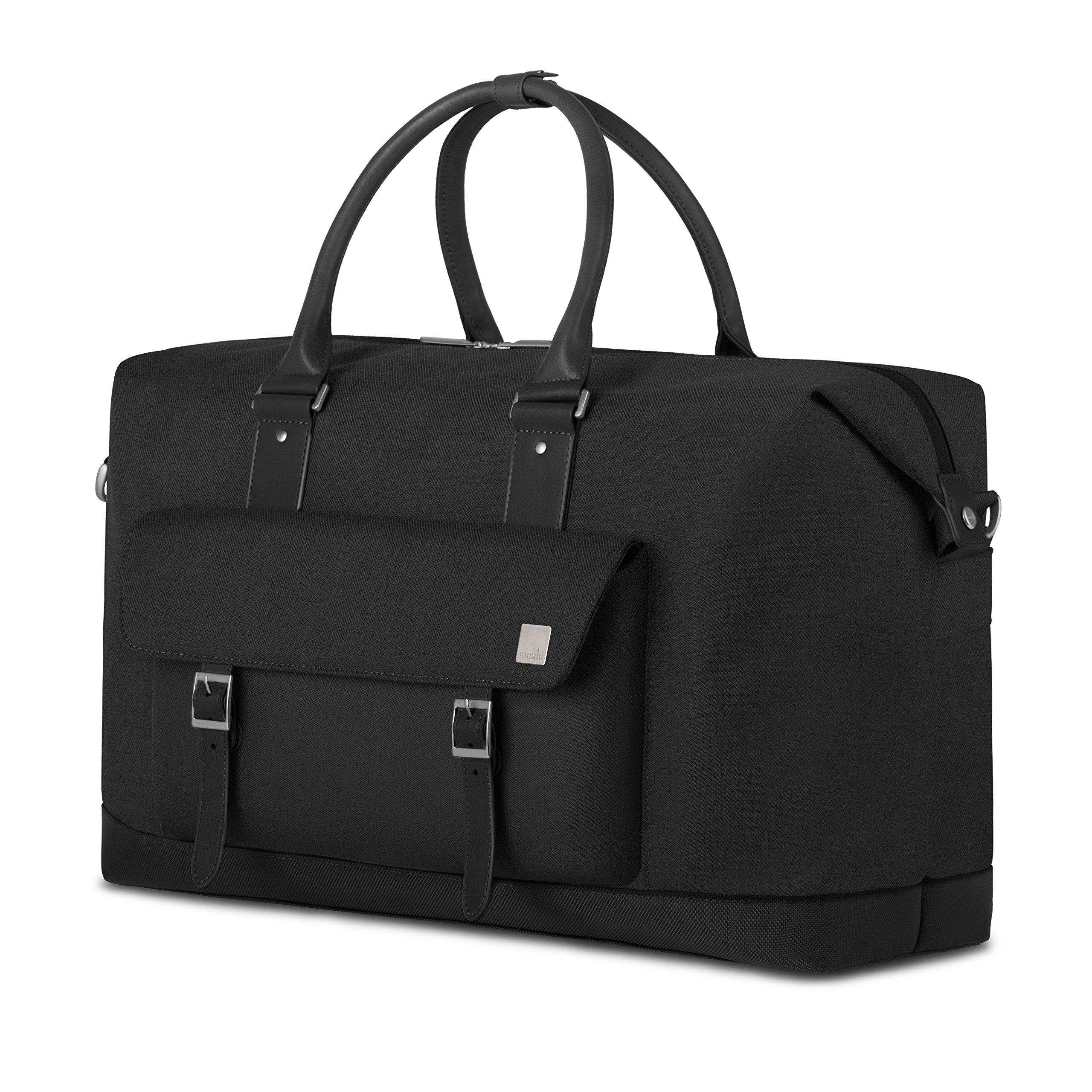 Moshi Vacanza Weekend Travel Bag - Durable Canvas Duffle Luggage with Weather-Resistant Design - Perfect for Gym, Travel & Outdoor Adventures (Black)