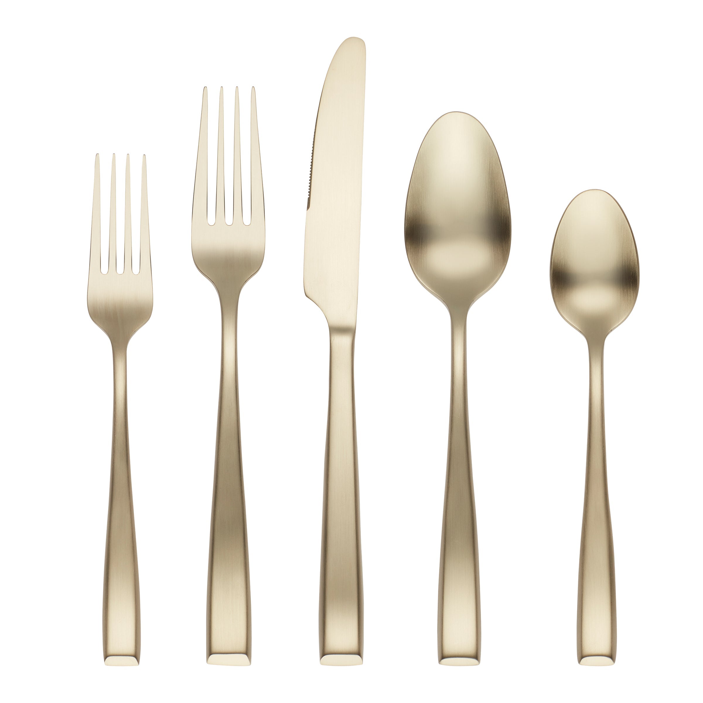 Samira 20-Piece Flatware Set - Elegant Champagne Satin Finish Stainless Steel Cutlery Set for Dining, Wedding Gifts & Special Occasions