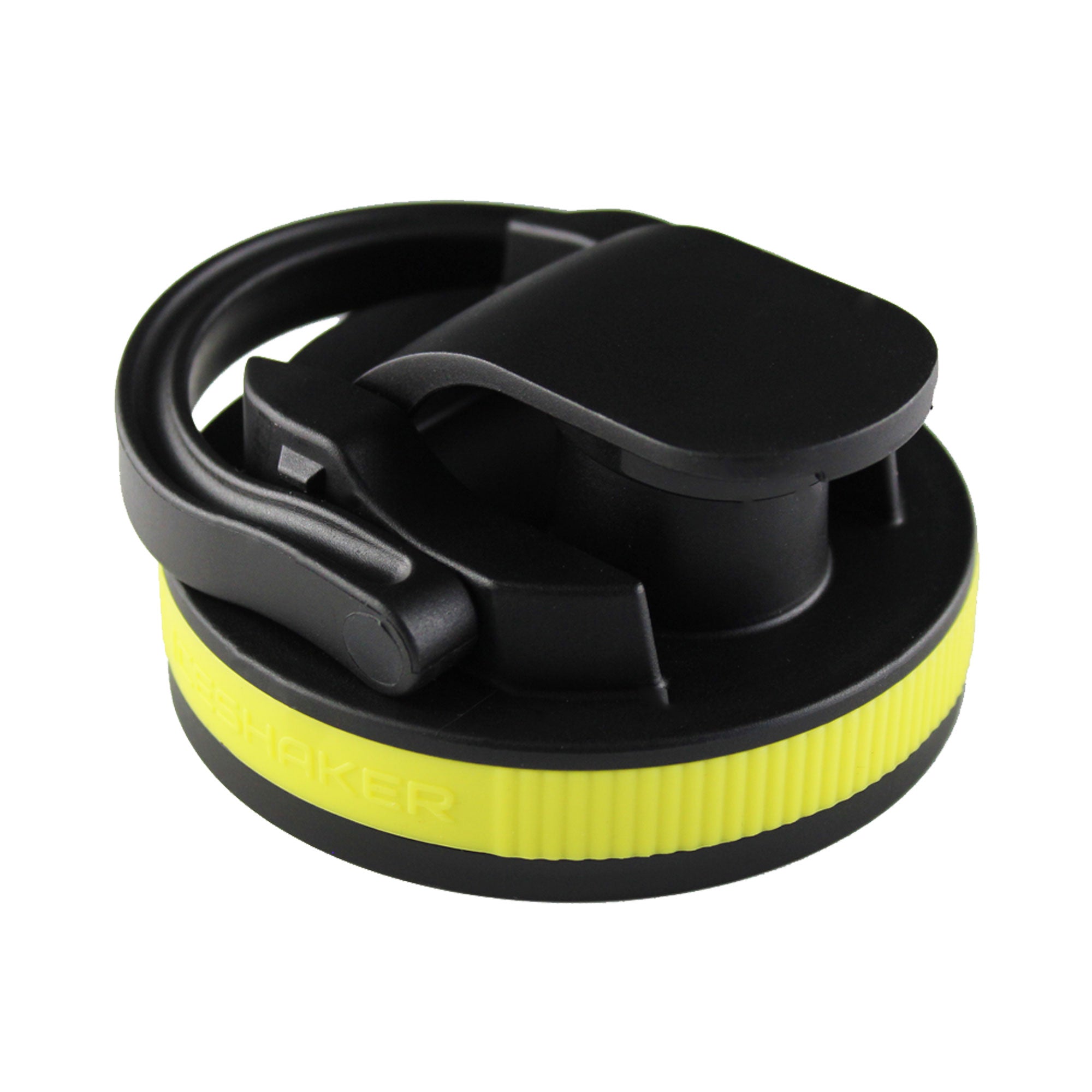 26oz Black Shaker Bottle Lid with Yellow Band - Durable & Leak-Proof for Protein Shakes, Gym & Sports Drinks