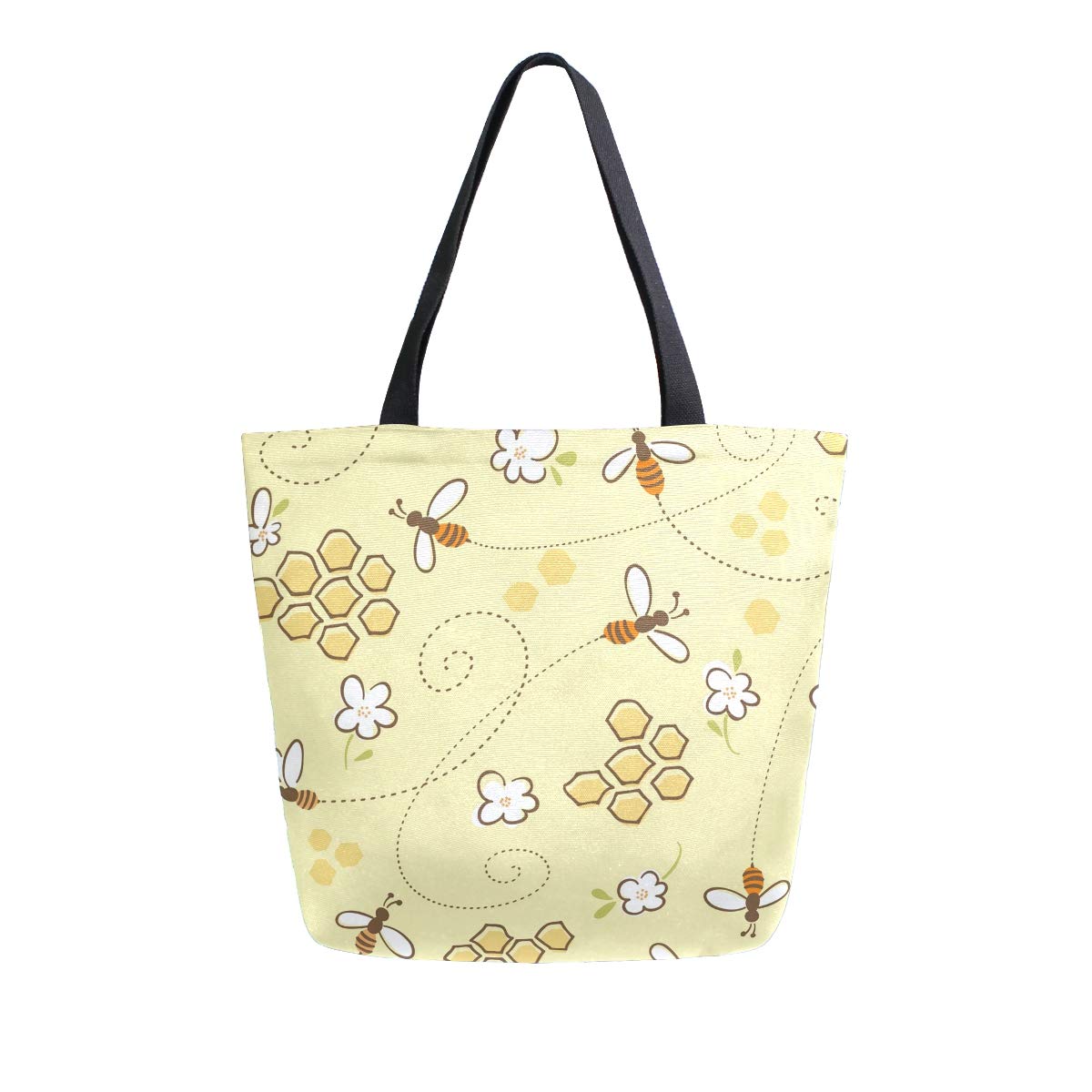 Honeycomb Canvas Tote Bag for Groceries, Books & Shopping